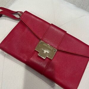 Jimmy Choo Red Leather Clutch